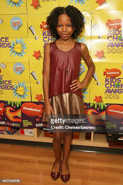 Actress Riele Downs brings the Kids Choice Awards experience to Children's Hospital Los Angeles on March 25, 2015 in Los Angeles, California.