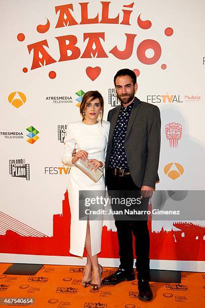 Maria Leon and Jon Plazaola attend 'Alli Abajo' premiere during FesTVal Murcia 2015 on March 25, 2015 in Murcia, Spain.