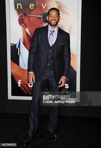 Actor Will Smith attends the Warner Bros. Pictures' 'Focus' premiere at TCL Chinese Theatre on February 24, 2015 in Hollywood, California.