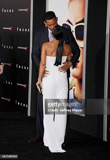 Actors Will Smith and Jada Pinkett Smith attend the Warner Bros. Pictures' 'Focus' premiere at TCL Chinese Theatre on February 24, 2015 in Hollywood,...