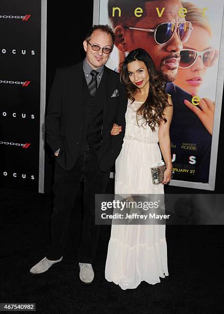 Personality Apollo Robbins and magician Ava Do attend the Warner Bros. Pictures' 'Focus' premiere at TCL Chinese Theatre on February 24, 2015 in...