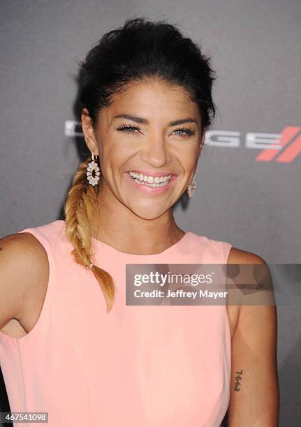 Actress Jessica Szohr attends the Warner Bros. Pictures' 'Focus' premiere at TCL Chinese Theatre on February 24, 2015 in Hollywood, California.