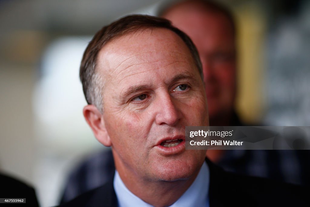 John Key Campaigns In Northland With Mark Osborne