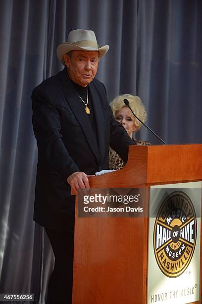 Country Music Hall of Fame inductee Jim Ed Brown during the 2015 Inductee announcement at Country Music Hall of Fame and Museum on March 25, 2015 in...