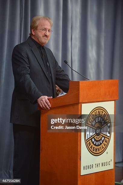 Country Music Hall of Fame inductee Duane Allen of The Oak Ridge Boys attends the 2015 Country Music Hall of Fame Inductee announcement at Country...