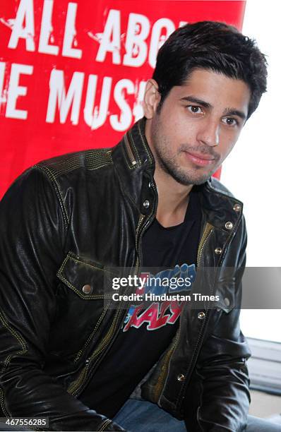 Indian Bollywood actor Sidharth Malhotra during promotion of his upcoming movie Hasee Toh Phasee at HT House on February 4, 2014 in New Delhi, India....