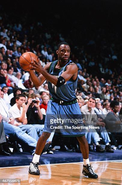 Terrell Brandon of the Minnesota Timberwolves during the game against the Houston Rockets on January 25, 2000 at Compaq Center in Houston, Texas.