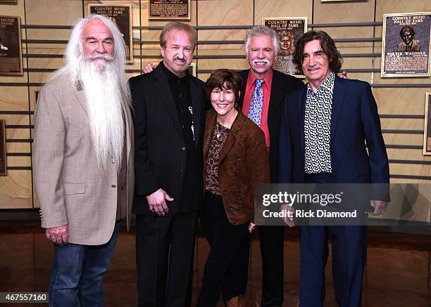 Inductees William Lee Golden, Duane Allen, Joe Bonsall, Richard Sterban - The Oak Ridge Boys with Martha Moore so much MOORE PR, during the CMA...