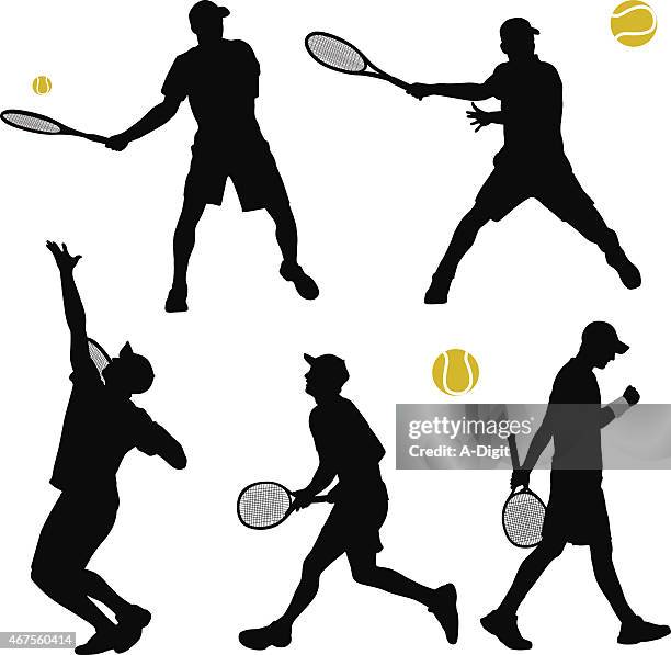 tennismoves - follow through stock illustrations