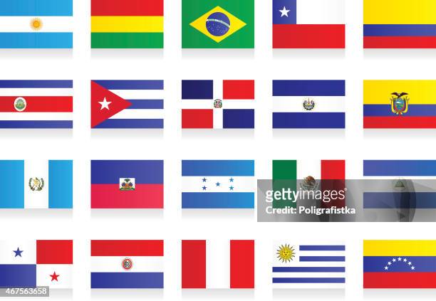 flaggen-lateinamerika - lateinamerika stock-grafiken, -clipart, -cartoons und -symbole