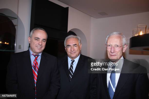 Portrait of, from left, former Finance Minister of Israel Yuval Steinitz, the Managing Director of the International Monetary Fund Dominique...