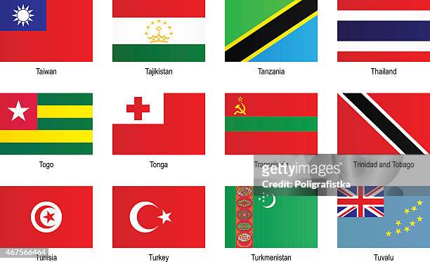 flags - "t" - tajikistan stock illustrations