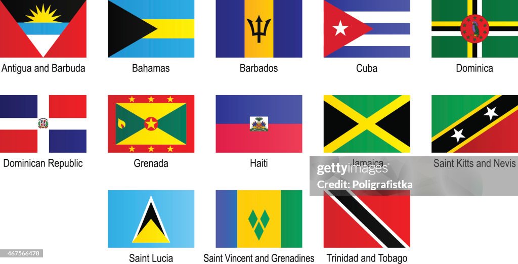 Flags - Caribbean countries (West-Indies)