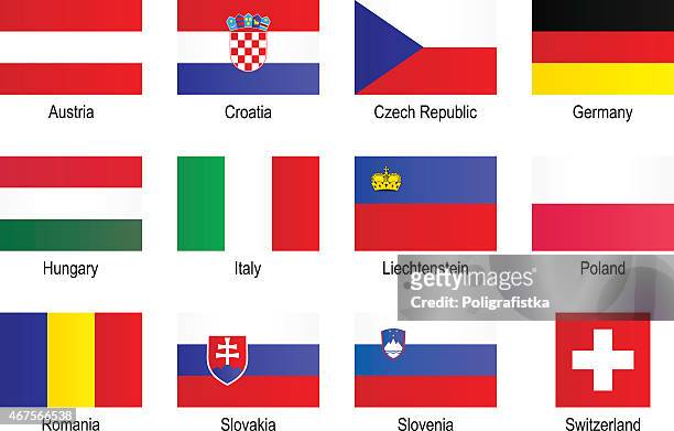 stockillustraties, clipart, cartoons en iconen met flags - central europe - croatia flag