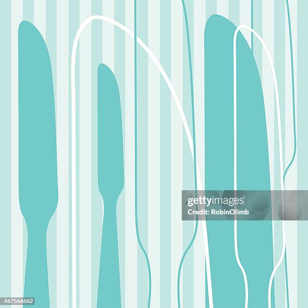 aqua knives background - butter knife stock illustrations