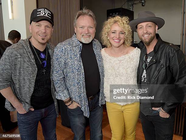 Singers/Songwriters Preston Burst of LOCASH, John Berry, Cam and Chris Lucas of LOCASH attend the CMA announcement that JIM ED BROWN AND THE BROWNS,...