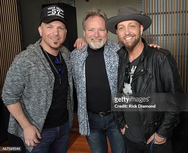 Singers/Songwriters Preston Burst of LOCASH, John Berry and Chris Lucas of LOCASH attend the CMA announcement that JIM ED BROWN AND THE BROWNS, GRADY...