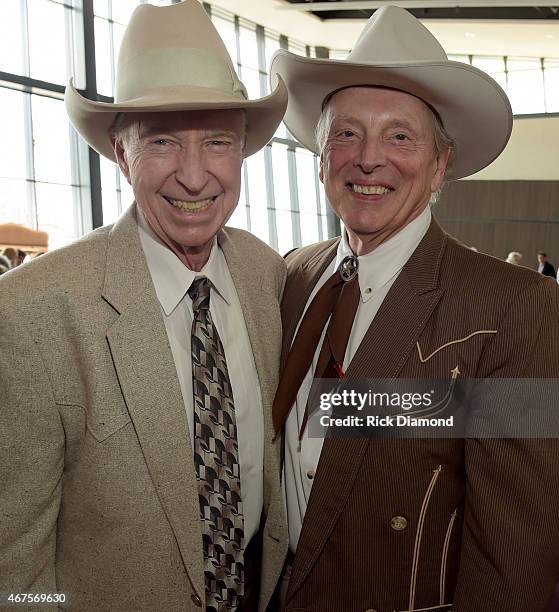 Singers/Songwriters Cowboy Joe Babcock and Ranger Doug of Riders in the Sky attend the CMA announcement that JIM ED BROWN AND THE BROWNS, GRADY...