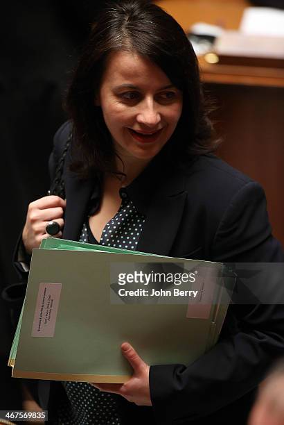 February 4: Cecile Duflot, french Minister for Housing participates at the Questions to the Government at the french National Assembly on February 4,...