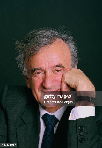 Portrait of Elie Wiesel the Romanian born Jewish American 1986 Nobel Peace Prize Laureate, New York, New York, November 12, 2000.