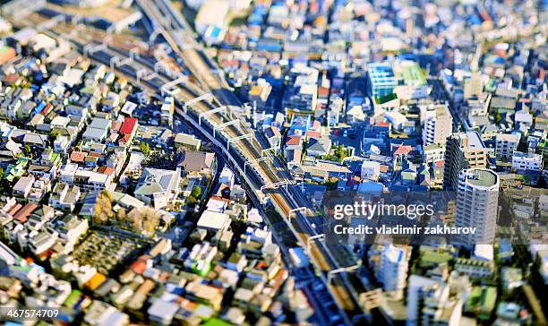 tokyo cityscape - チルトシフト ストックフォトと画像