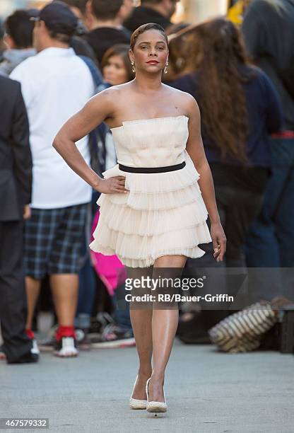 Lark Voorhies is seen in Hollywood on March 25, 2015 in Los Angeles, California.