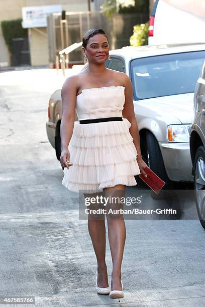 Lark Voorhies is seen in Hollywood on March 25, 2015 in Los Angeles, California.