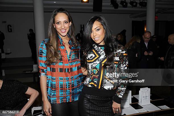 Julie Pierce and Brandi Garnett attend the Peter Som show during MADE Fashion Week Fall 2014 at Milk Studios on February 7, 2014 in New York City.