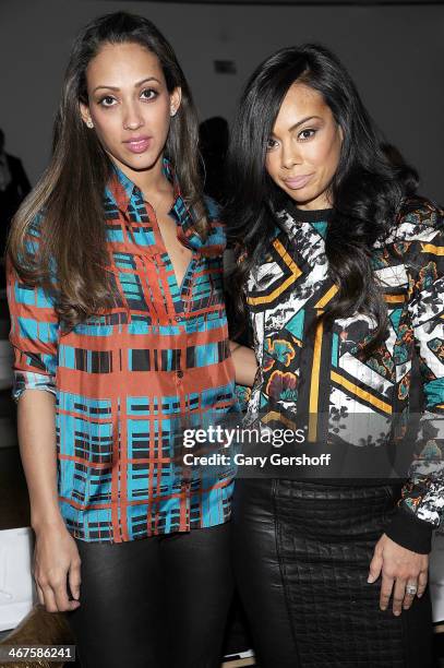 Julie Pierce and Brandi Garnett attend the Peter Som show during MADE Fashion Week Fall 2014 at Milk Studios on February 7, 2014 in New York City.