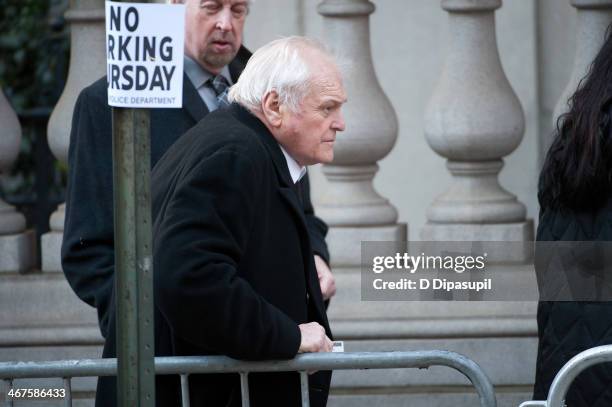Brian Dennehy attends the funeral service for actor Philip Seymour Hoffman at St. Ignatius Of Loyola on February 7, 2014 in New York City. Hoffman...