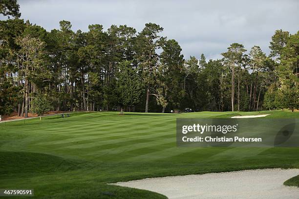 General view of the 17th fairway during the first round of the AT&T Pebble Beach National Pro-Am at Spyglass Hill Golf Course on February 6, 2014 in...