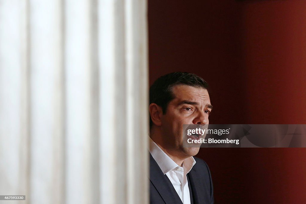 Greek Prime Minister Alexis Tsipras Speaks At University Of Athens