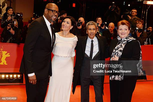 Actors Forest Whitaker, Dolores Heredia, director Rachid Bouchareb and actress Brenda Blethyn attend the 'Two Men in Town' premiere during 64th...