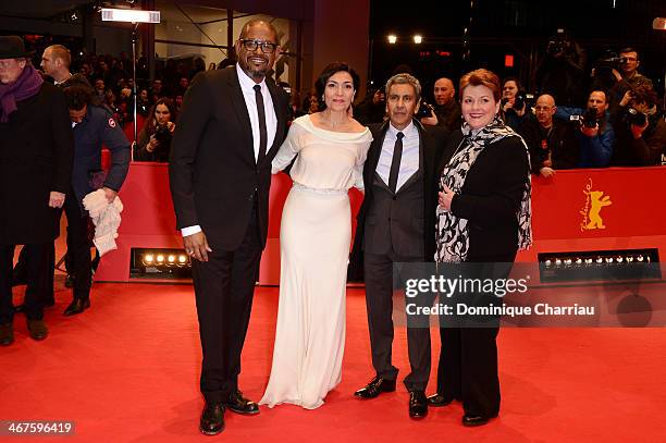 Actors Forest Whitaker, Dolores Heredia, director Rachid Bouchareb and actress Brenda Blethyn attend the 'Two Men in Town' premiere during 64th...