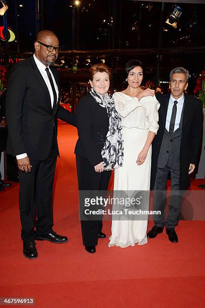 Actor Forest Whitaker, actress Brenda Blethyn, actress Dolores Heredia and director Rachid Bouchareb attend the 'Two Men in Town' premiere during...