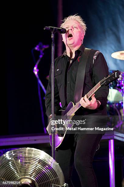 Vocalist and guitarist Dexter Holland of American punk rock group The Offspring performing live on the Zippo Encore Stage at Download Festival on...