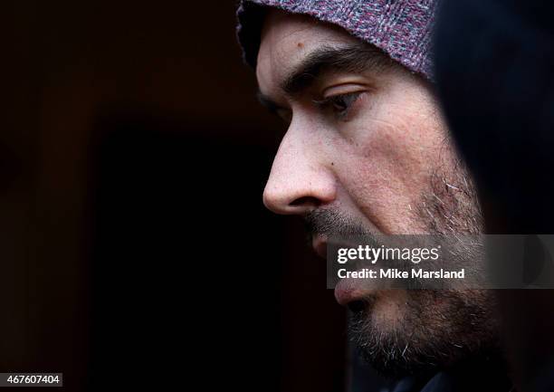 Russell Brand opens the Trew Era Cafe on March 26, 2015 in London, England. The Trew Era Cafe is a social enterprise community project on the New Era...