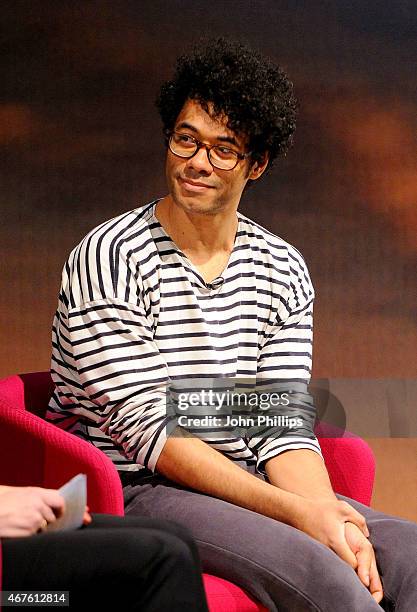 Richard Ayoade Comedian, Actor, Writer, Director during Advertising Week Europe, Picadilly, on March 25, 2015 in London, England.