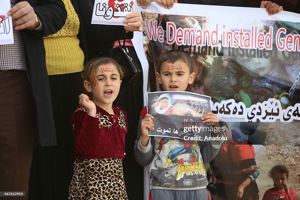 Yezidis protest Daesh in Sulaymaniyah