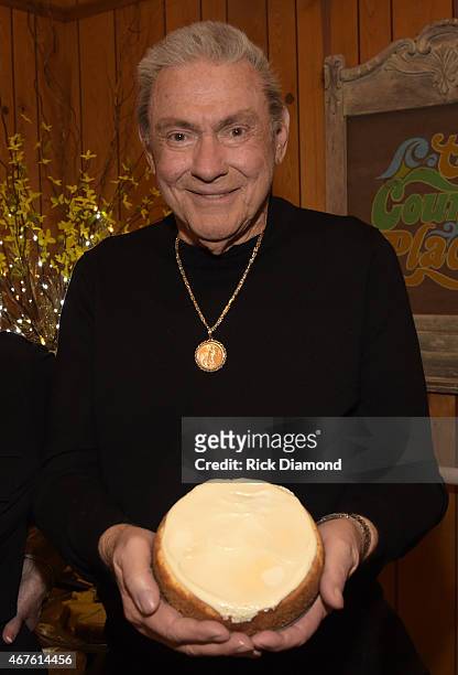 Country Music Hall of Fame Inductee Jim Ed Brown with Jim Ed Brown homemade Cheesecake during Country Music Hall of Fame inducees Jim Ed Brown and...