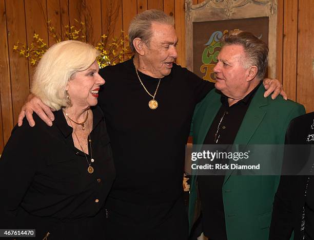 Country Music Hall of Fame Inductees Bonnie Brown, Jim Ed Brown and Recording Artist Leroy Van Dyke attend Country Music Hall of Fame inducees Jim Ed...