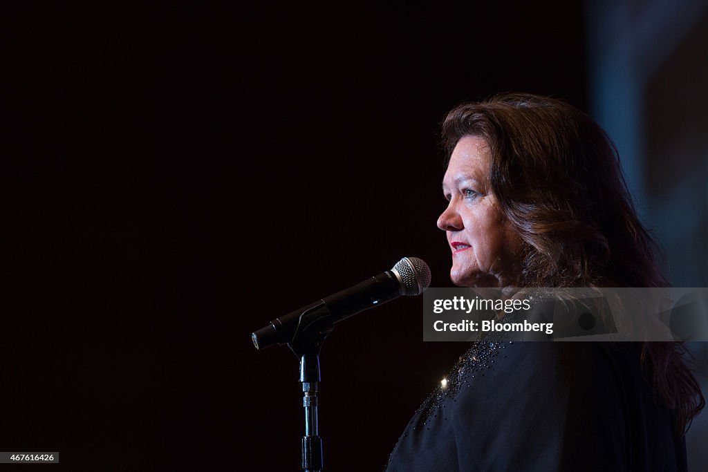 Hancock Prospective Pty Chairwoman And Billionaire Gina Rinehart Speaks At The Mines And Money Conference