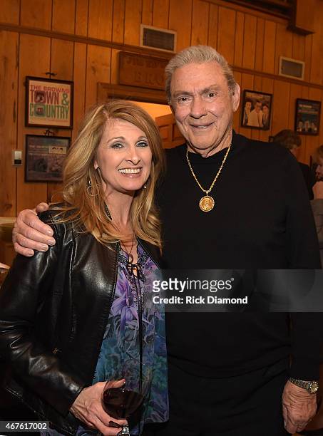 Recording Artist Linda Davis and Country Music Hall of Fame Inductee Jim Ed Brown during Country Music Hall of Fame inducees Jim Ed Brown and the...