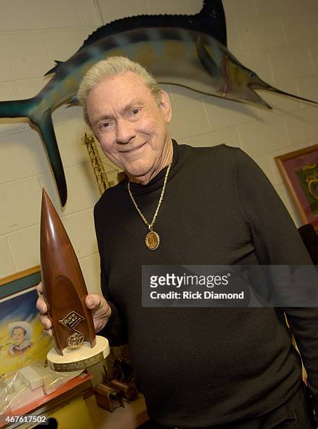 Inductee Jim Ed Brown during Country Music Hall of Fame inducees Jim Ed Brown and the Browns dinner party for friends and family on March 25, 2015 in...