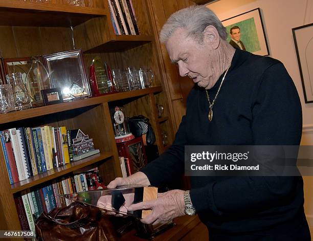 Inductee Jim Ed Brown during Country Music Hall of Fame inducees Jim Ed Brown and the Browns dinner party for friends and family on March 25, 2015 in...