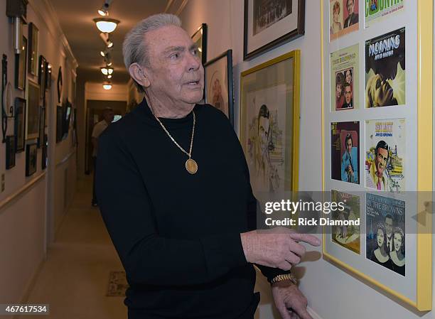 Inductee Jim Ed Brown during Country Music Hall of Fame inducees Jim Ed Brown and the Browns dinner party for friends and family on March 25, 2015 in...