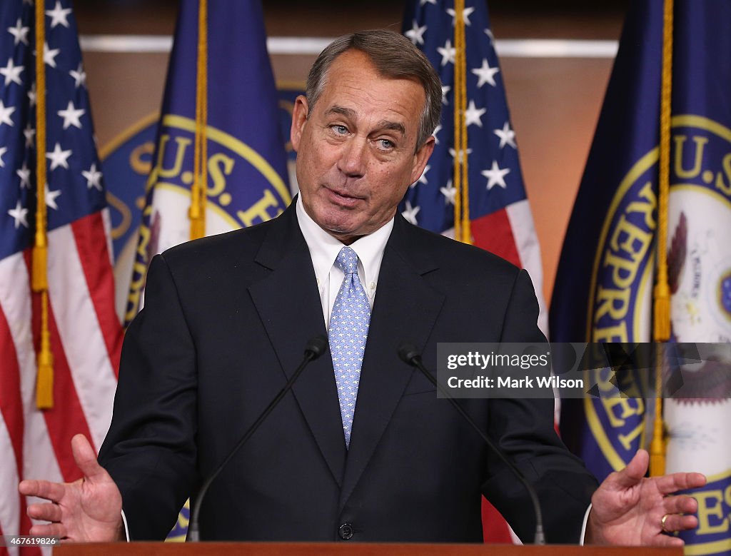 John Boehner Holds Weekly Press Conference At Capitol