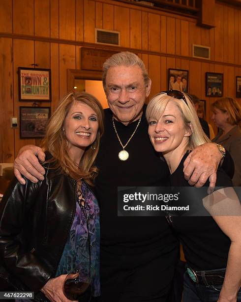 Recording Artist Linda Davis, Country Music Hall of Fame Inductee Jim Ed Brown and daughter Kimberly Corwin during Country Music Hall of Fame...