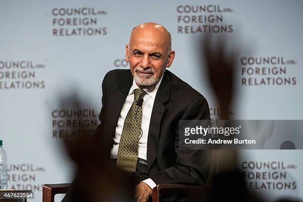 Ashraf Ghani, President of Afghanistan, speaks at the Council On Foreign Relations on March 26, 2015 in New York City. President Ghani has been...