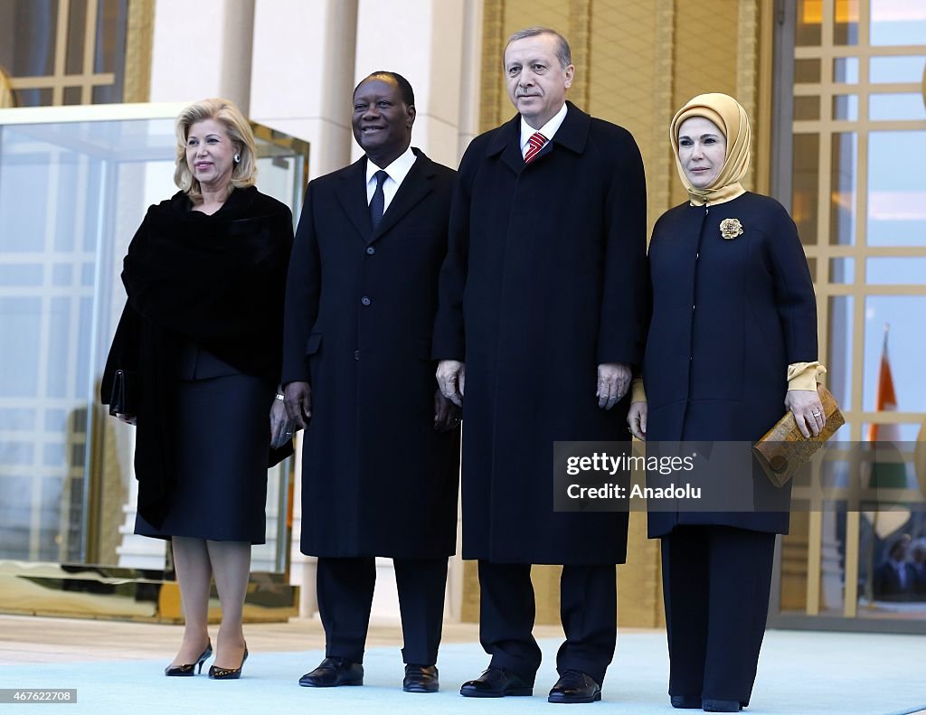 Turkish President Erdogan welcomes Ivory Coast's President Ouattara in Ankara